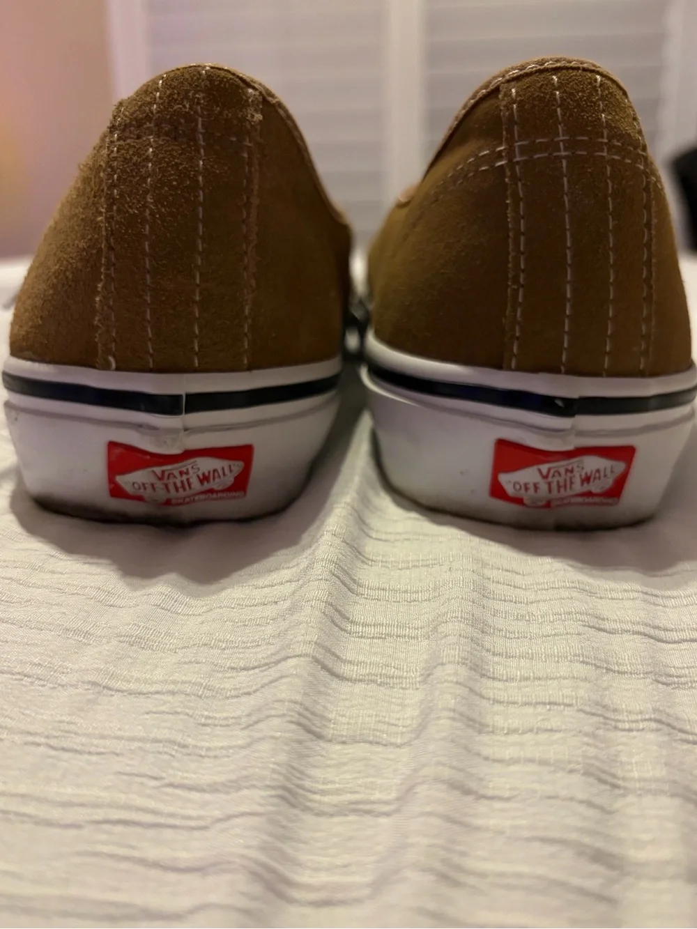 Vans Pop Cush Brown Suede Low-Top Sneakers with White Laces